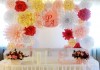 Фото Задник из бумажных цветов для стола молодожен в аренду