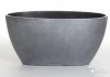 Кашпо oval bowl dark silver leaf