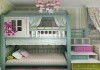 Фото Двухъярусная детская кроватка домик