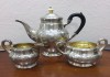Старинный чайный набор из серебра &quot;835&quot; пробы с позолотой внутри в стиле Модерн, начало 1900-х гг.