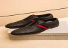 Черные ботинки мужские Gucci с плетением на шнуровке