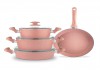 Набор кухонной посуды Stein 7пр. розовый