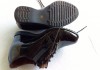 Туфли женские чёрные лакированные, кожа, со шнурками бу отл.со?стоянии