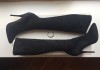 Фото Сапоги чулки новые casadei италия размер черные замша внутри кожа стрейтч платформа 1 см каблук ш