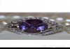 Кольцо новое серебро размер камень аметист фиолетовый сиреневый камни сваровски swarovski кристал