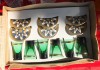 Фото Рюмки зелёное стекло с подставками