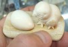 Костяная статуэтка Птенец и яйцо, резьба по бивню мамонта, миниатюра