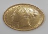 Фото Золотая монета 1 соверен 1872 года, Великобритания, королева Виктория