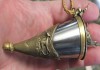 Фото Охотничья чарка в форме пороховницы, латунь, серебрение, золочение, старинная, для пития крепких нап