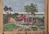 Картина Деревня с берёзами, фанера, масло, НХ,1920е годы