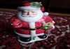 Фото Дед Мороз игрушечный пустотелый керамический ручной работы