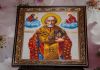 Фото Продам икону вышитую бисером "Николай Чудотворец". Ручная работа.