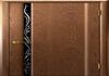 Фото Межкомнатная дверь фабрики "Современные двери", Флора 1, мореный дуб, ПО, пескоструйный рисунок с 2-