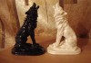 Статуэтка волк, пара черный и белый