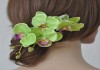 Заколка в виде цветка орхидеи зеленая