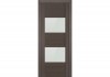 Фото Межкомнатная дверь Profil Doors, ЭКО-шпон, коллекция 21х, Грей мелинга, cтекло черн/бел лак.
